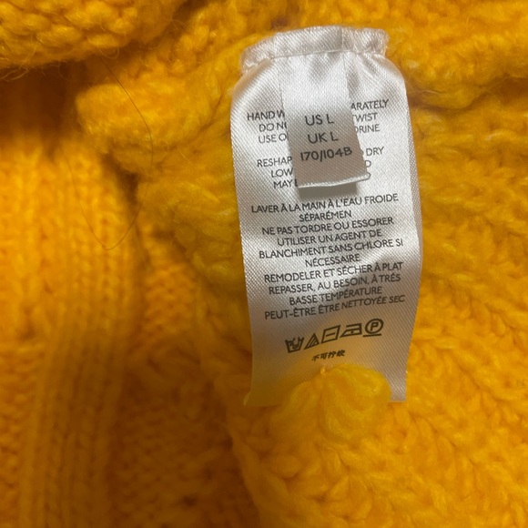 Anthropologie Gold Relaxed Fit Cable Alpaca Sweater Womens Large - Picture 7 of 11